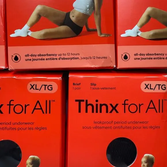 Thinx For All Reusable Period Underwear Briefs Black Leakproof XL - Picture 2 of 3